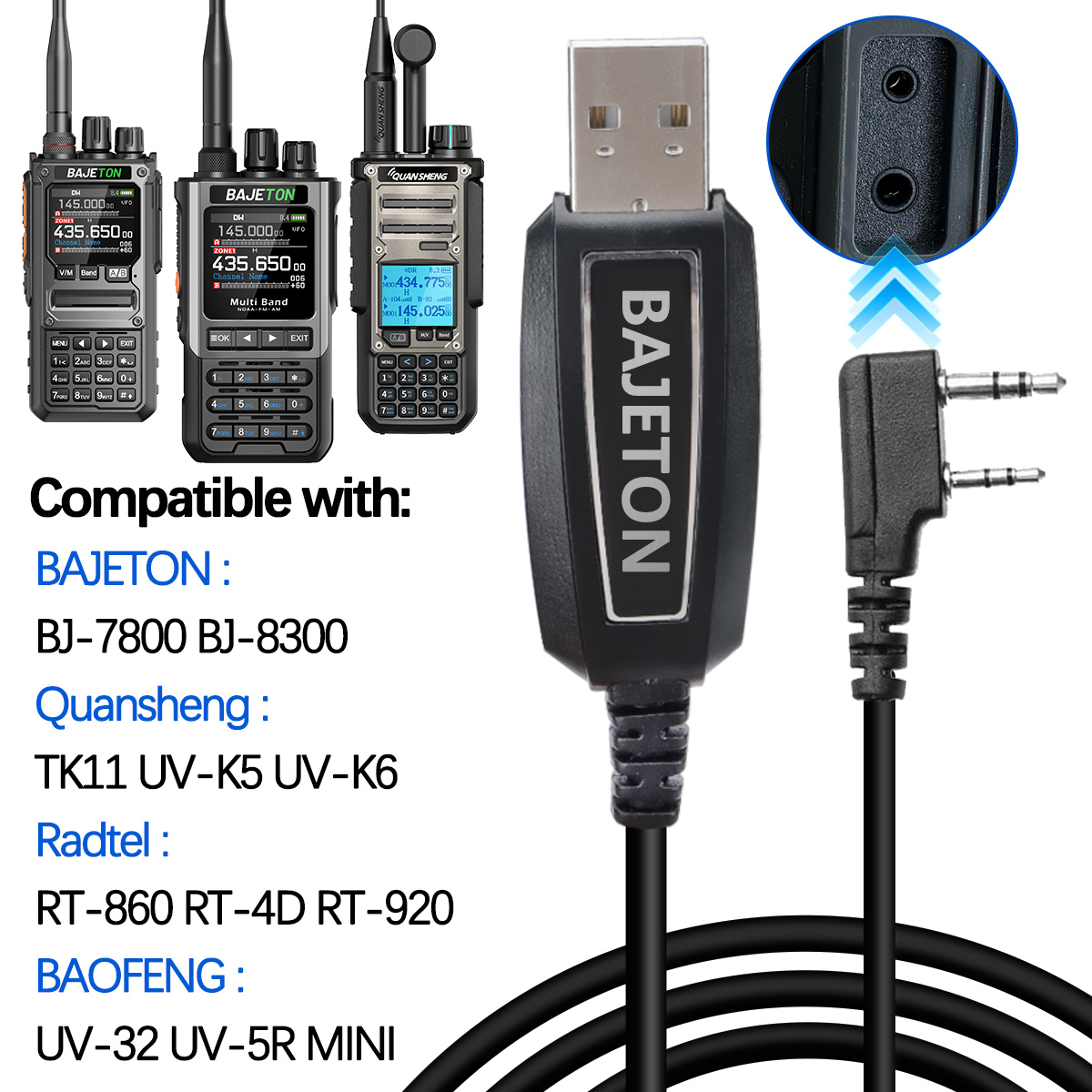 Mini Electronics Gadgets - BAJETON Walkie Talkie USB Programming Cable