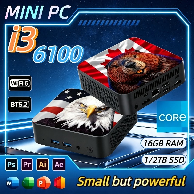 Mini Pc Windows - New 2026 USA Canada Flag Compact