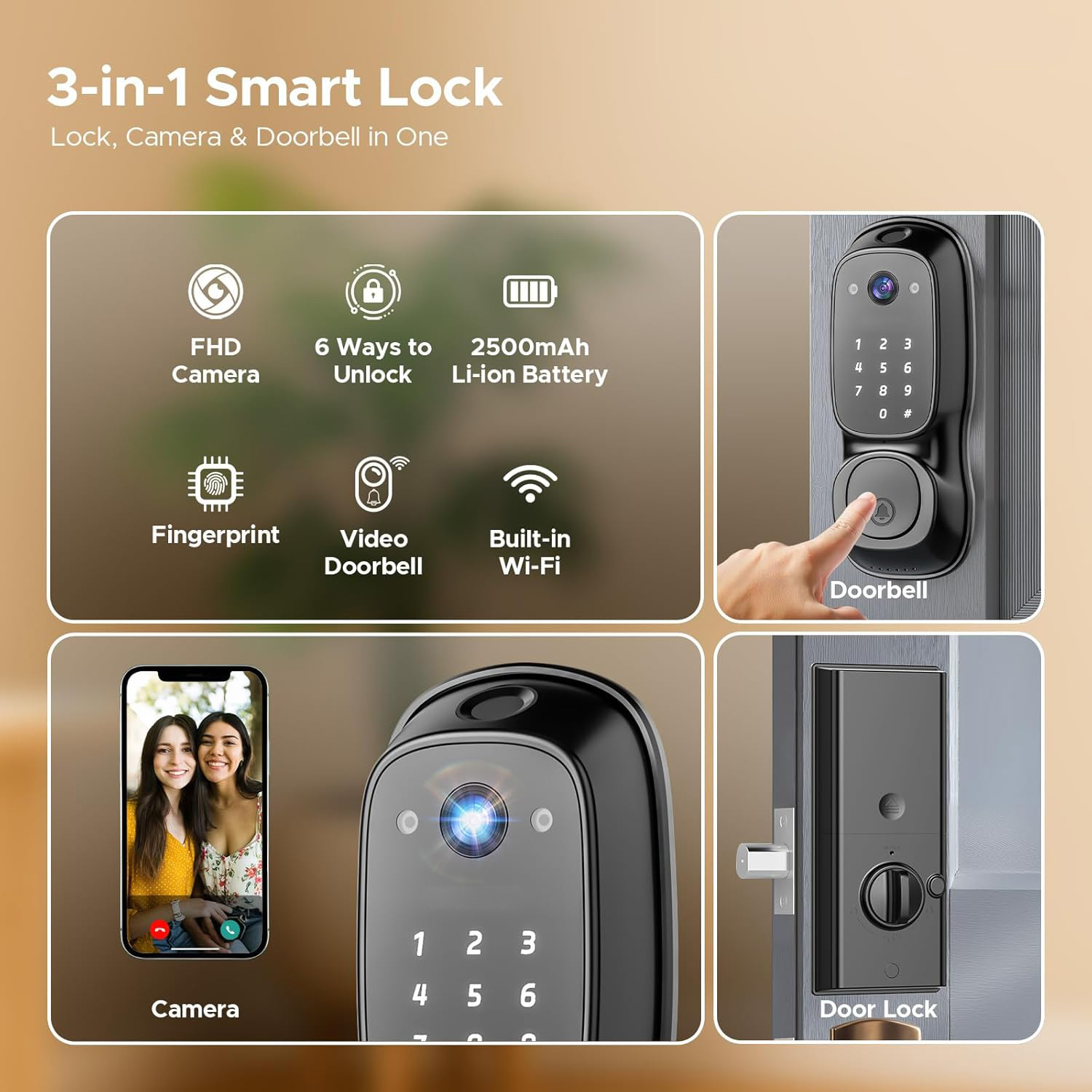 Tuya Wifi Smart Door Lock ‎Cam - огляд і ціна Electronics & Gadgets Starting With V