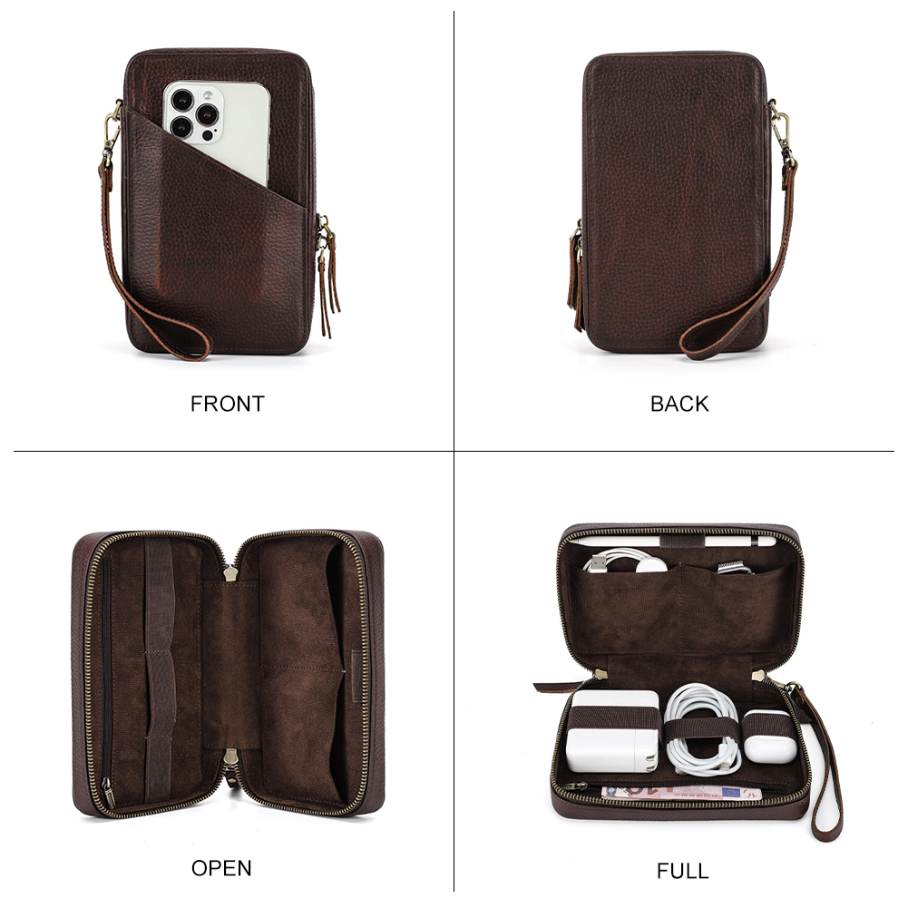 Genuine Leather Portable USB D - огляд і ціна Electronics Gadgets Bag