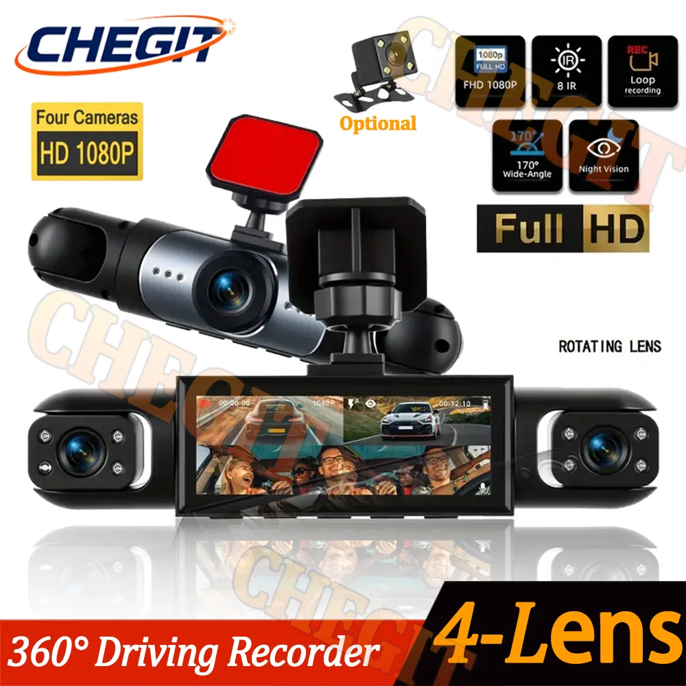 NEW 360° Car Camera 1080P Dash - огляд і ціна Panoramic Dash Cam 360