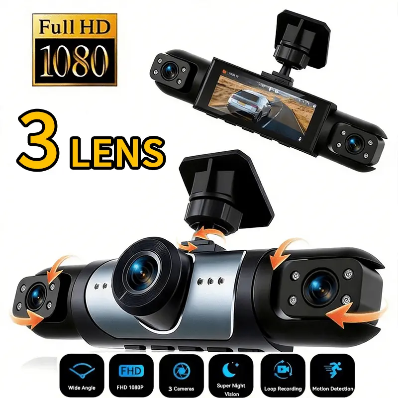 360° Panoramic Three-Channel D - огляд і ціна Panoramic Dash Cam 360